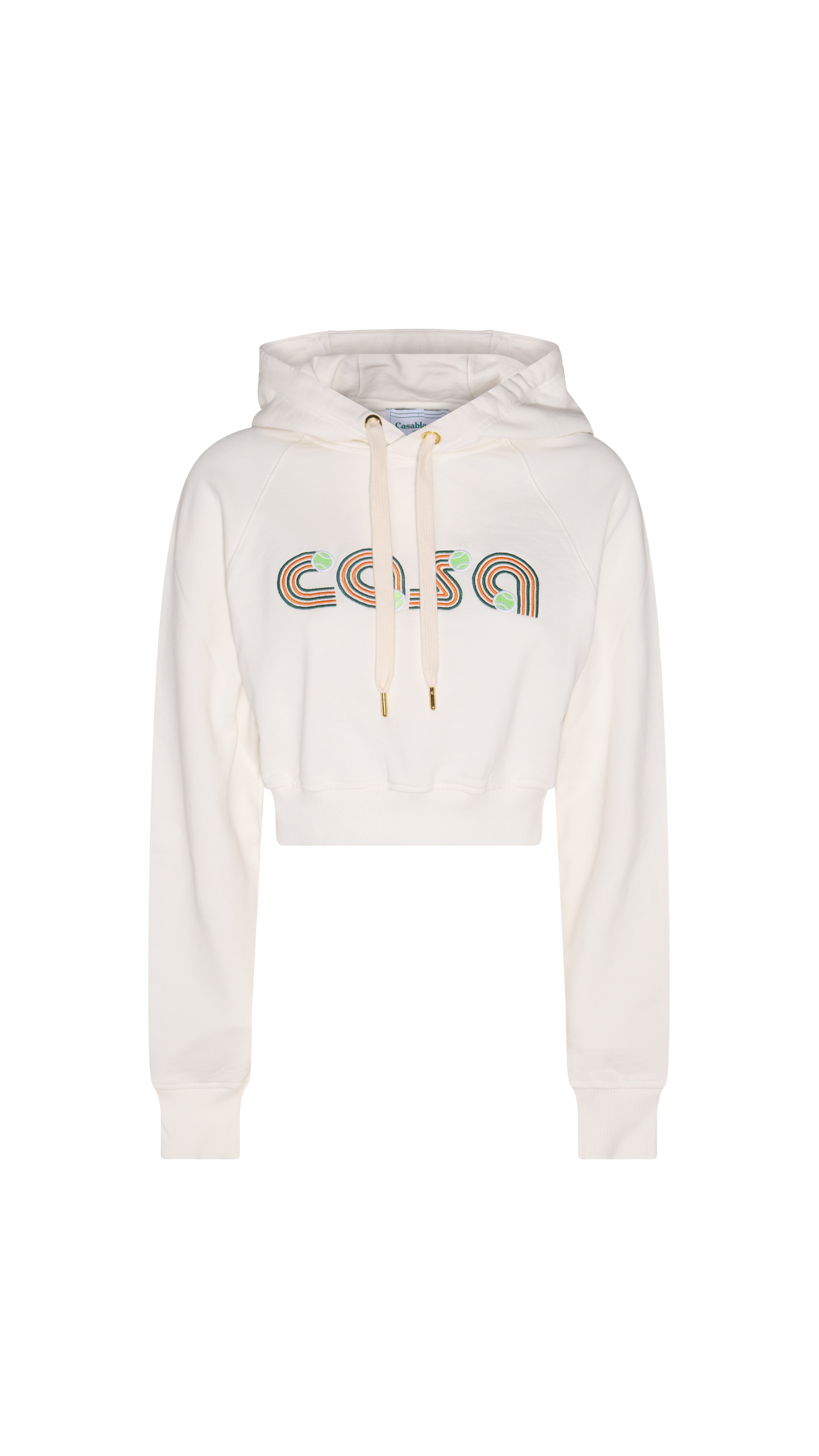 Casa Tennis Crop Hoodie - White