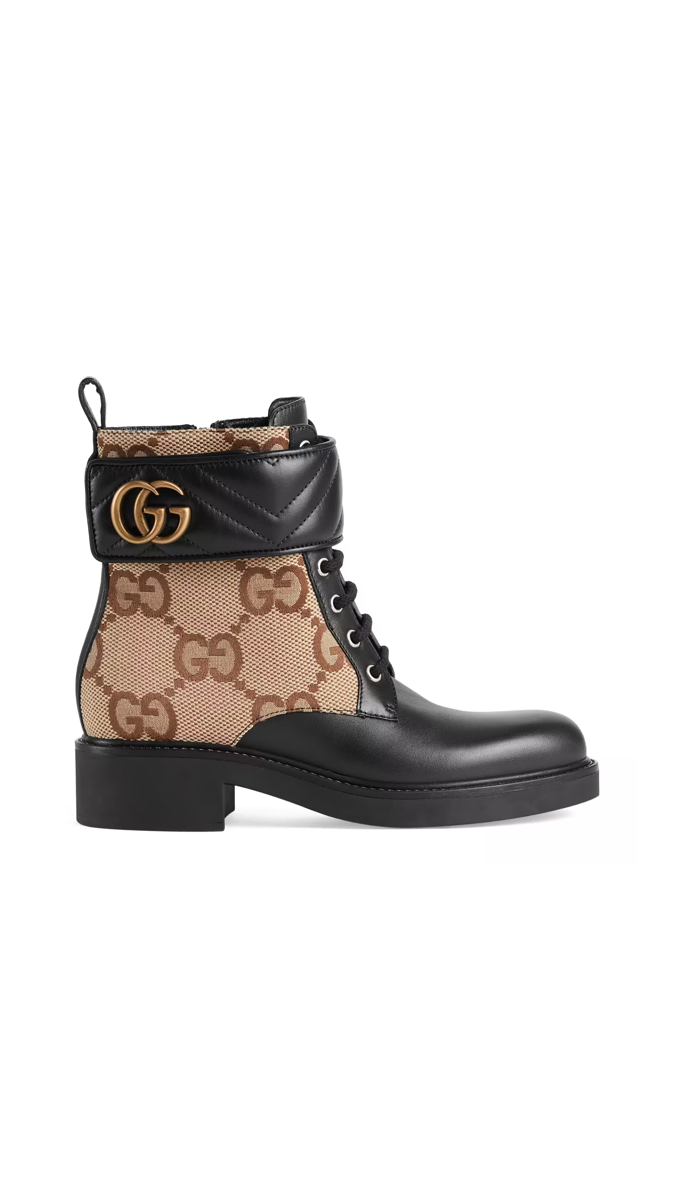 Ankle Boot with Double G - Beige/Ebony