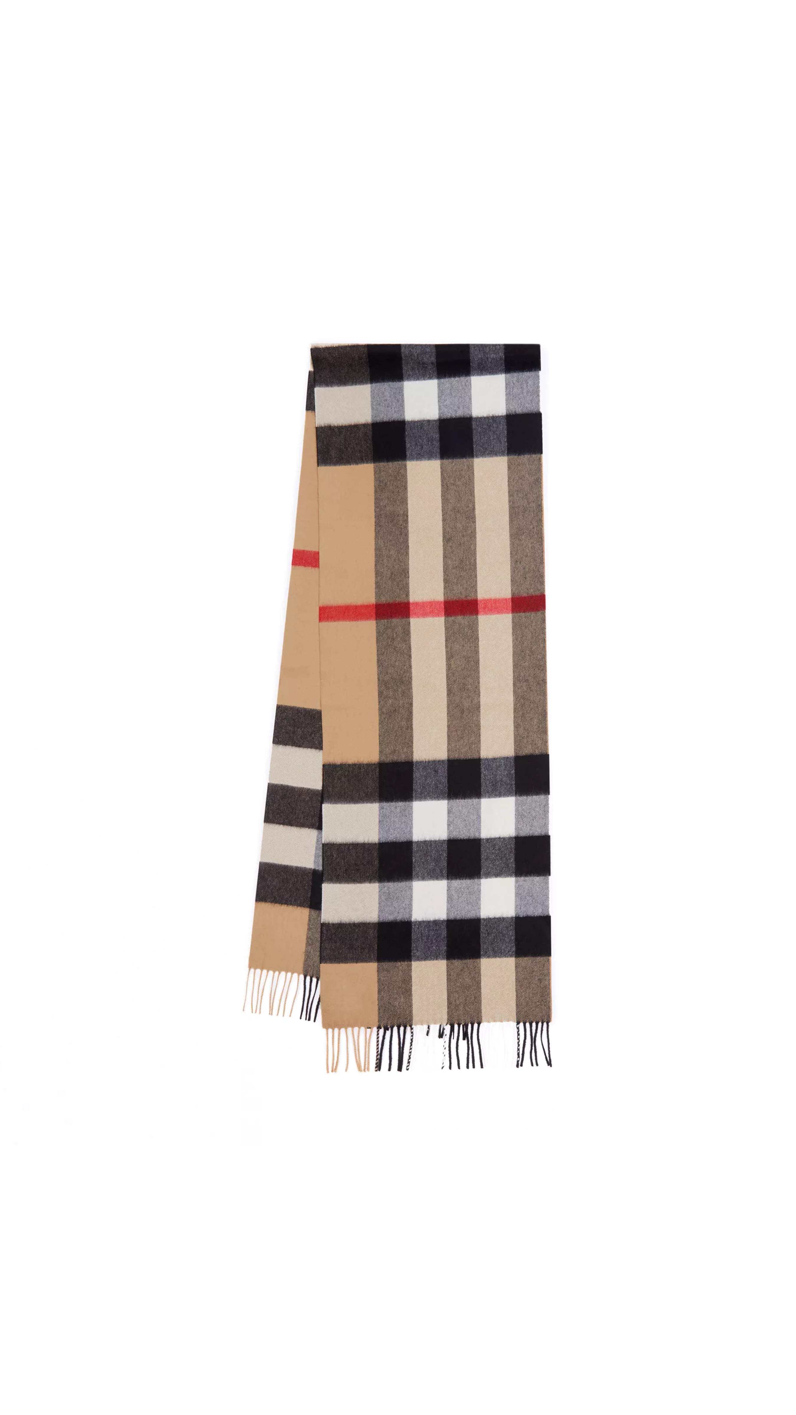 Check Cashmere Scarf - Archive Beige