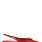 Brushed Leather Slingback Ballerinas - Red