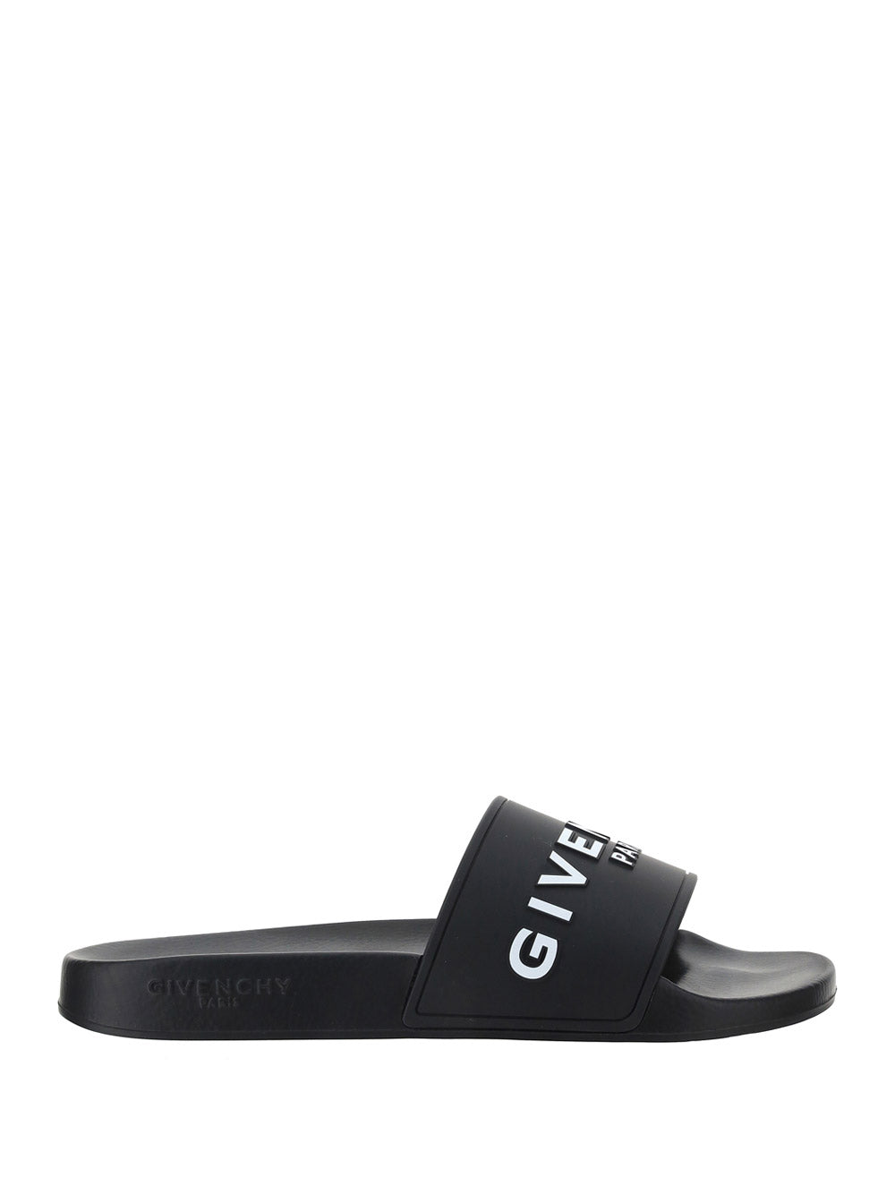 Paris Flat Sandals In Rubber - Black