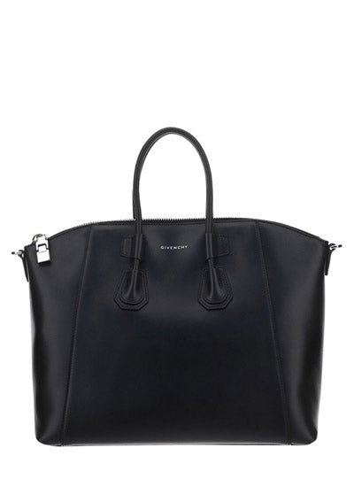 Small Antigona Sport Bag In Leather - Black