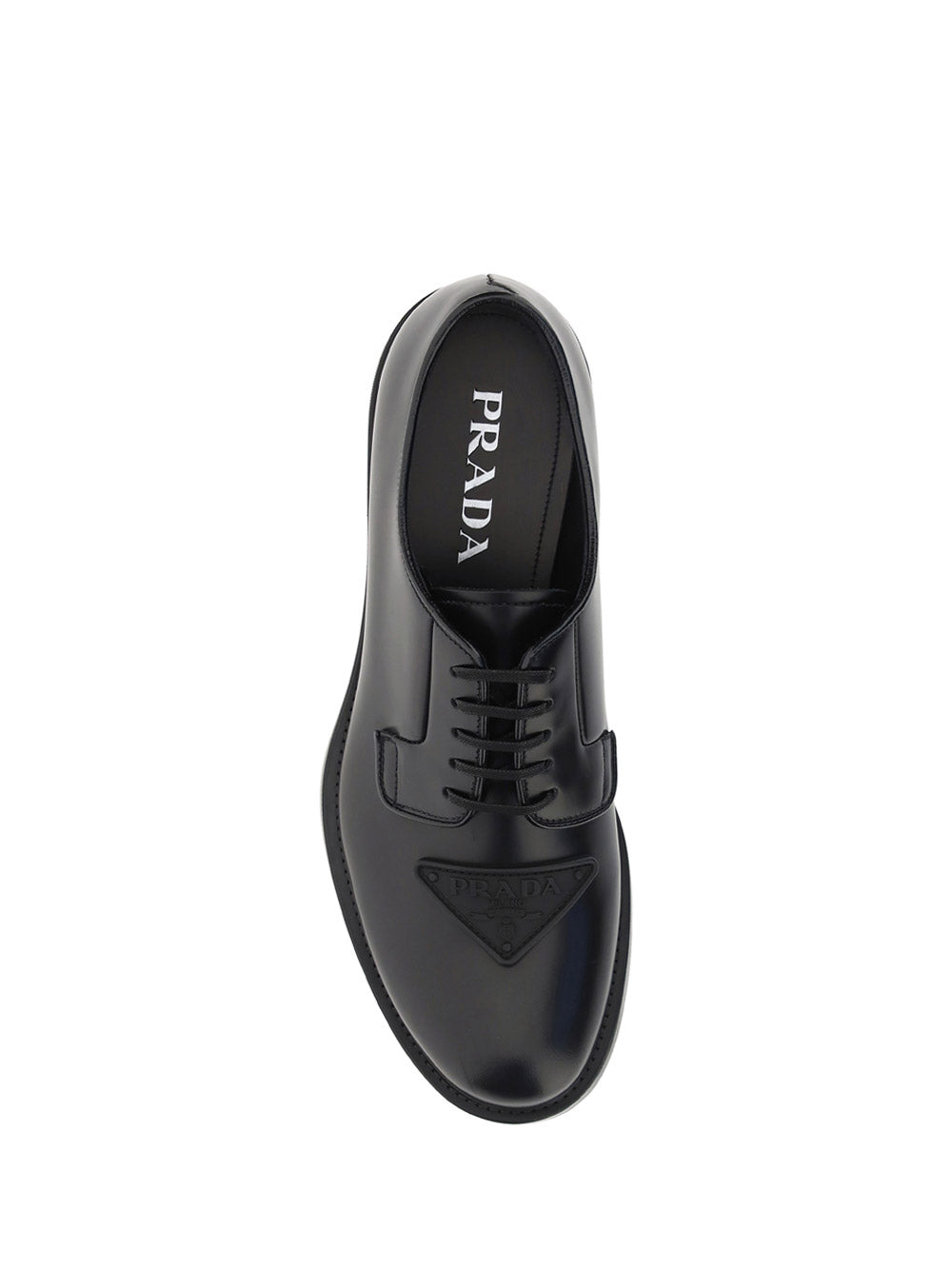 Brushed Leather Derby Shoes - Black