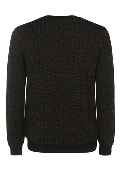 Monogram Wool Pullover - Black Brown