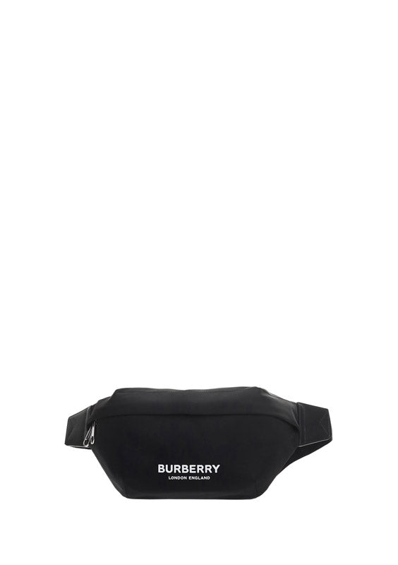 Burberry Logo Print Nylon Sonny Bum Bag Black/White