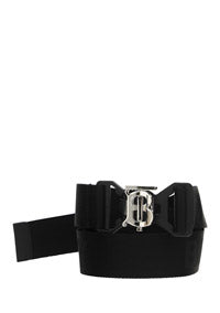 Monogram Motif and Logo Webbed Jacquard Belt - Black