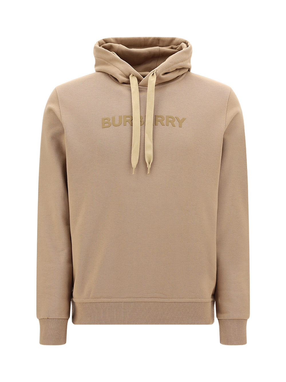 Logo Print Cotton Hoodie - Sand