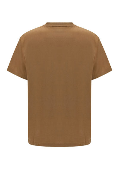 Logo Print Cotton Oversized T-shirt - Camel