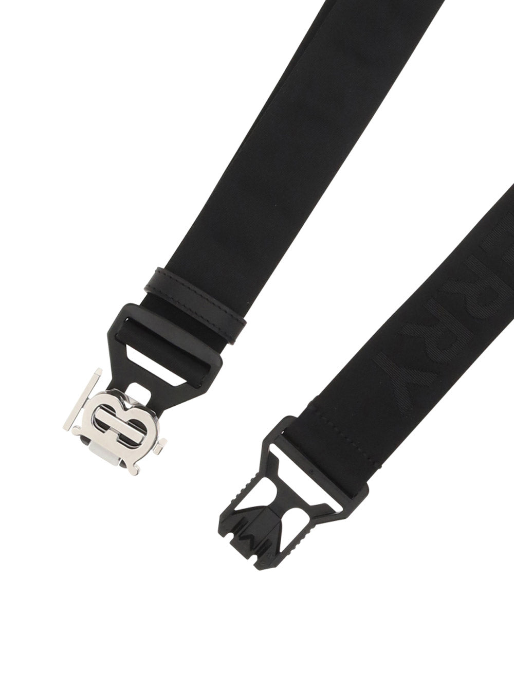 Monogram Motif and Logo Webbed Jacquard Belt - Black