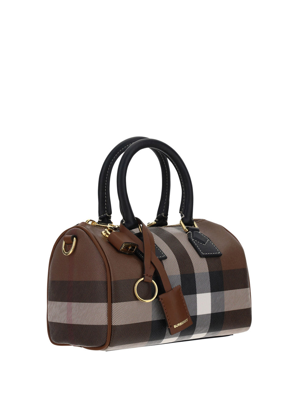 Mini Check Bowling Bag in Dark Birch Brown - Women