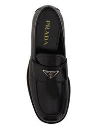 Brushed Leather Loafers - Black