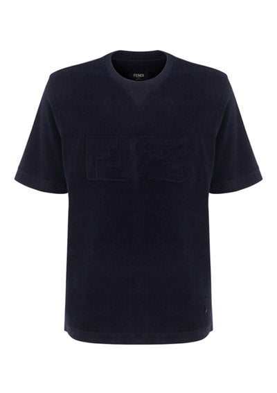 Terry Cotton T-Shirt - Navy