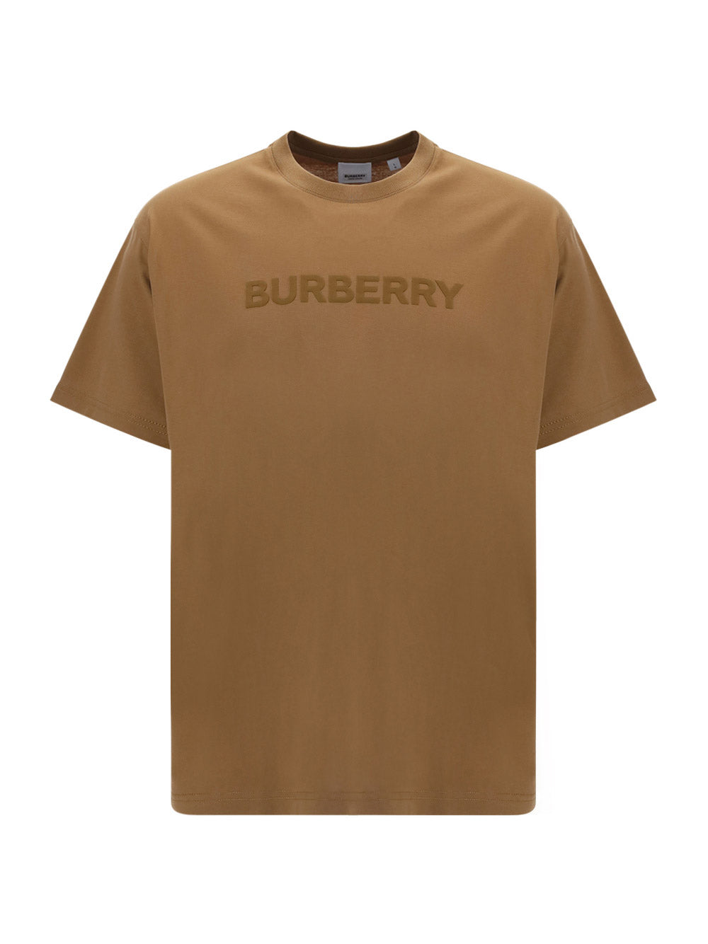 Logo Print Cotton Oversized T-shirt - Camel