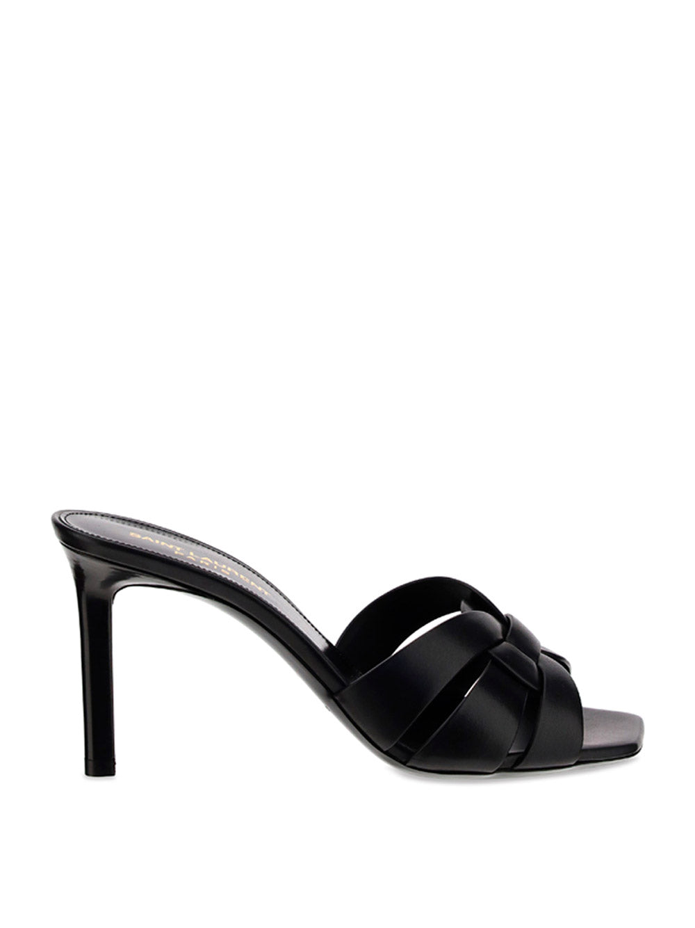 Tribute Heeled Mules In Smooth Leather - Black