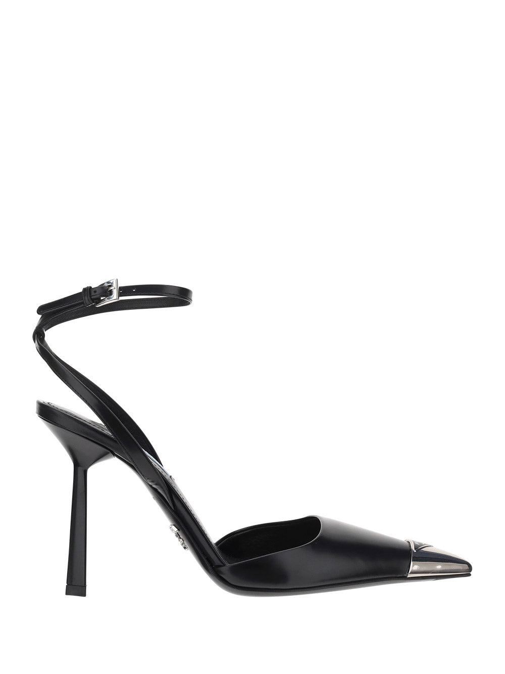 Brushed Leather Slingback Pumps - Black