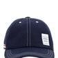 Typewriter Cloth Contrast Stitch 6-Panel Baseball Cap - Navy