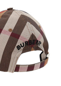 Logo Detail Check Cotton Baseball Cap - Birch Brown.