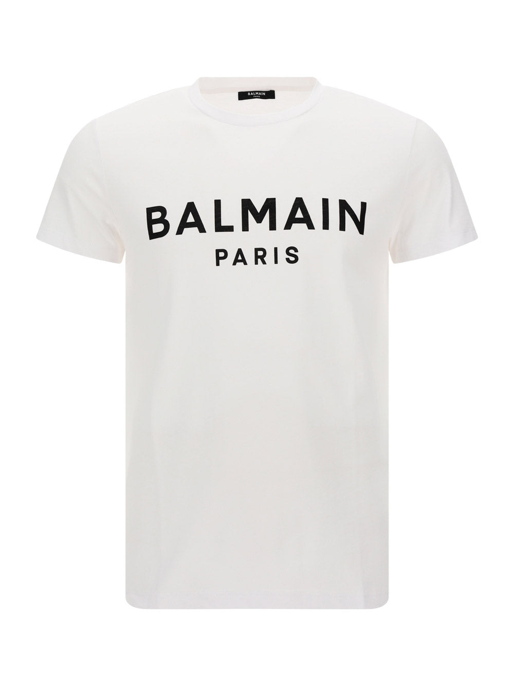 Cotton Printed Balmain Paris Logo T-shirt - White