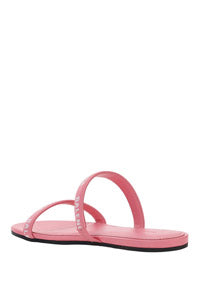 Allover Logo Flat Sandals - Pink