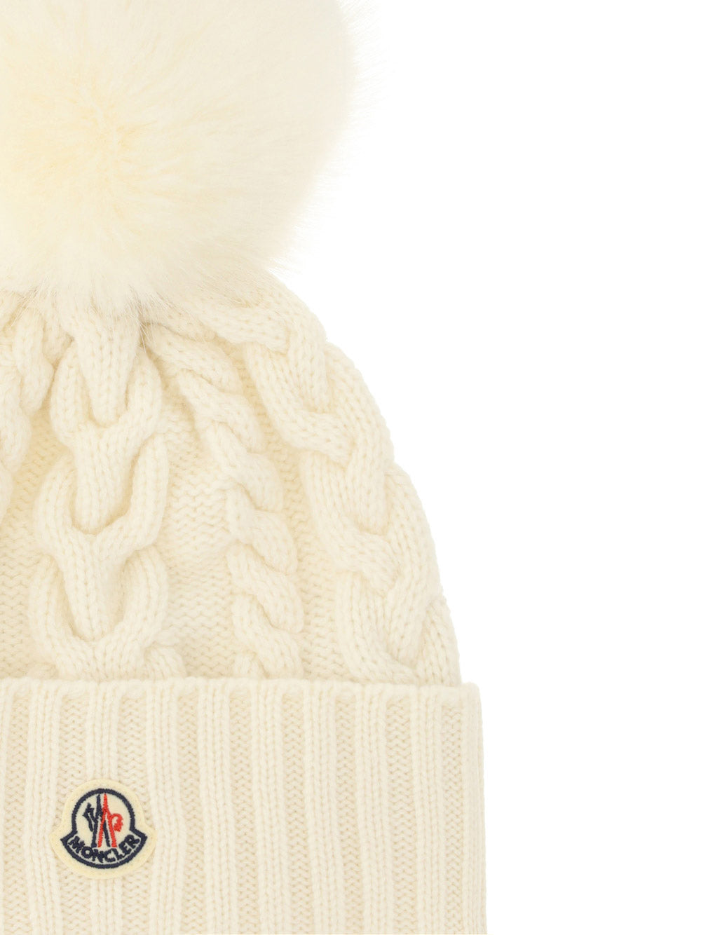 Beanie With Pom Pom - White.