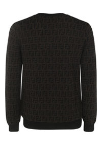 Monogram Wool Pullover - Black Brown