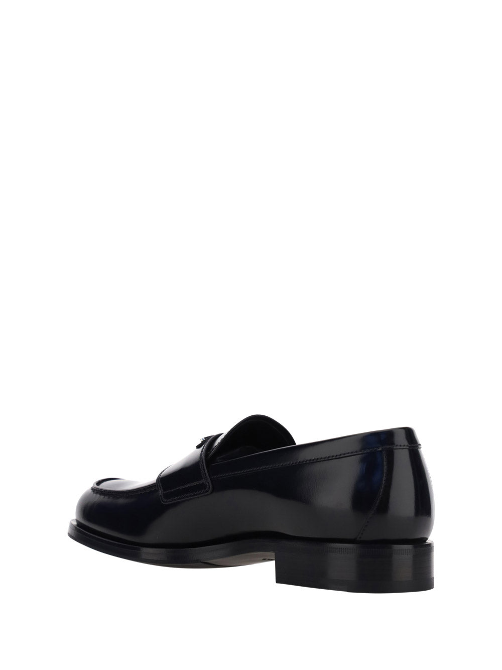 Brushed Leather Loafers - Black