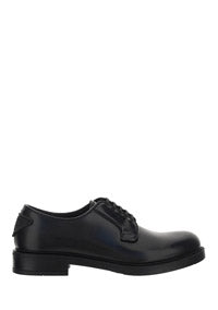 Brushed Leather Lace-ups - Black