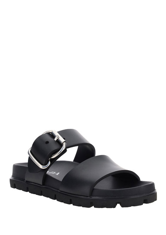 Strap Sandal with Buckle - Black