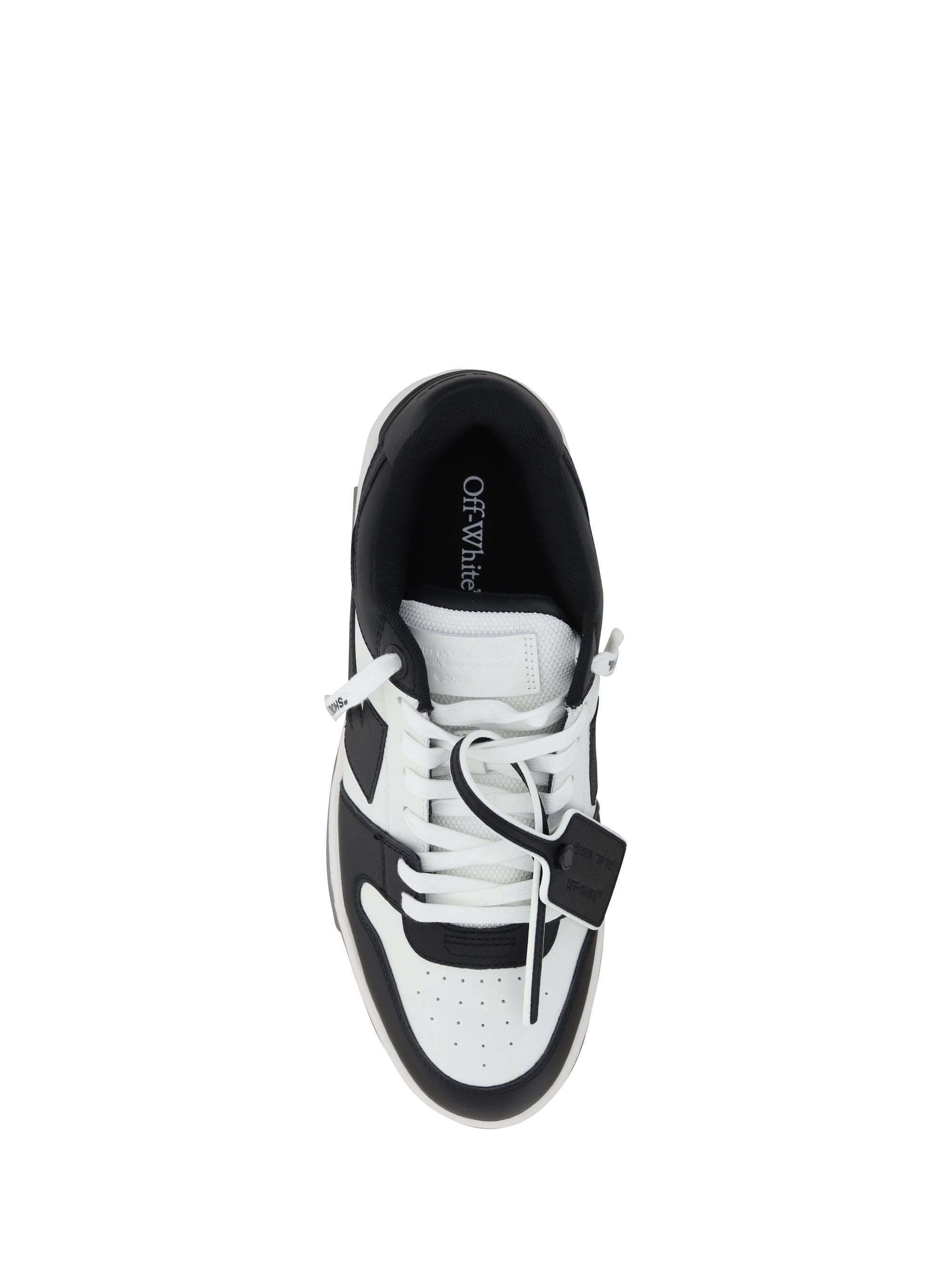 Out Of Office Calf Leather Sneakers - White/Black