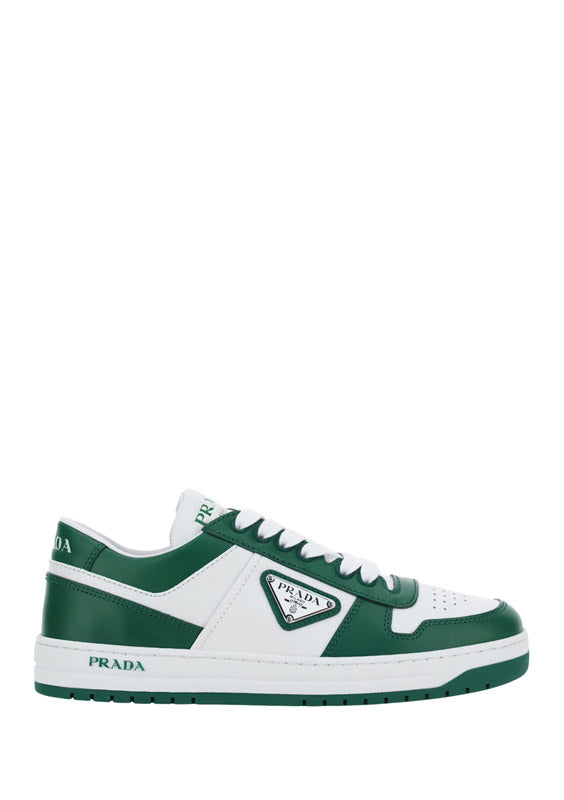 District Perforated Leather Sneakers - White / Green.