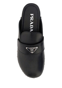 Studded Leather Clogs - Black