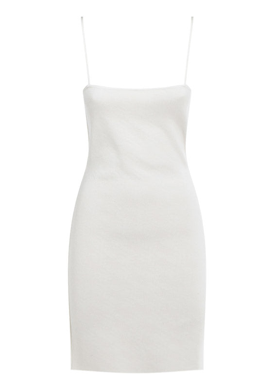 Reversible FF Cutout Knitted Mini Dress - White