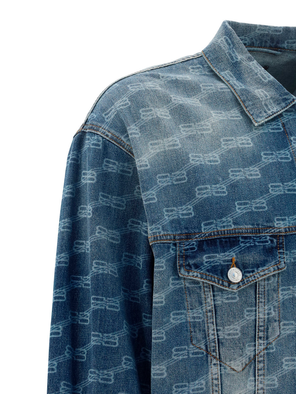 BB Monogram Large Fit Jacket - Blue.