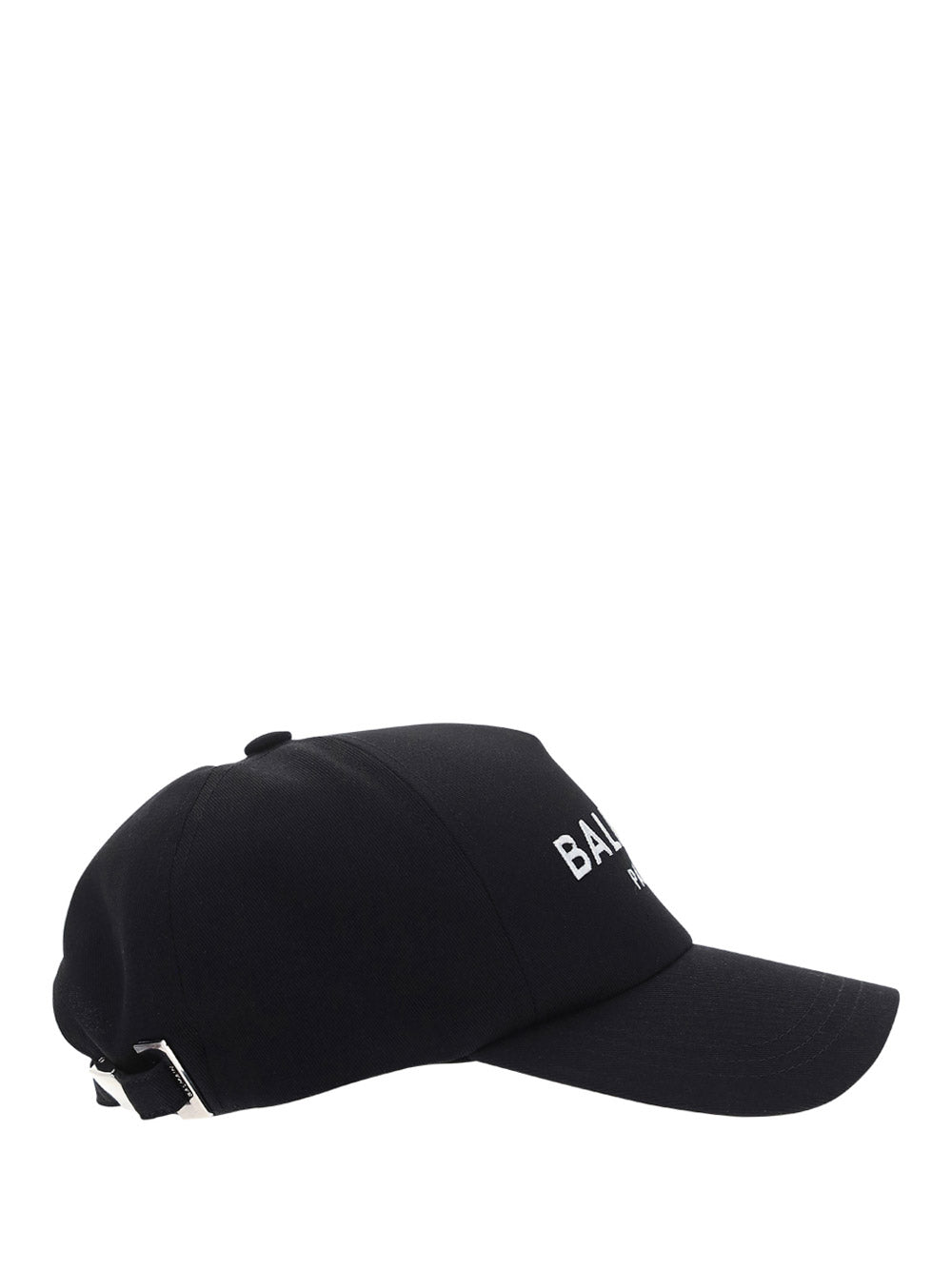 Cotton Cap With White Logo - Black