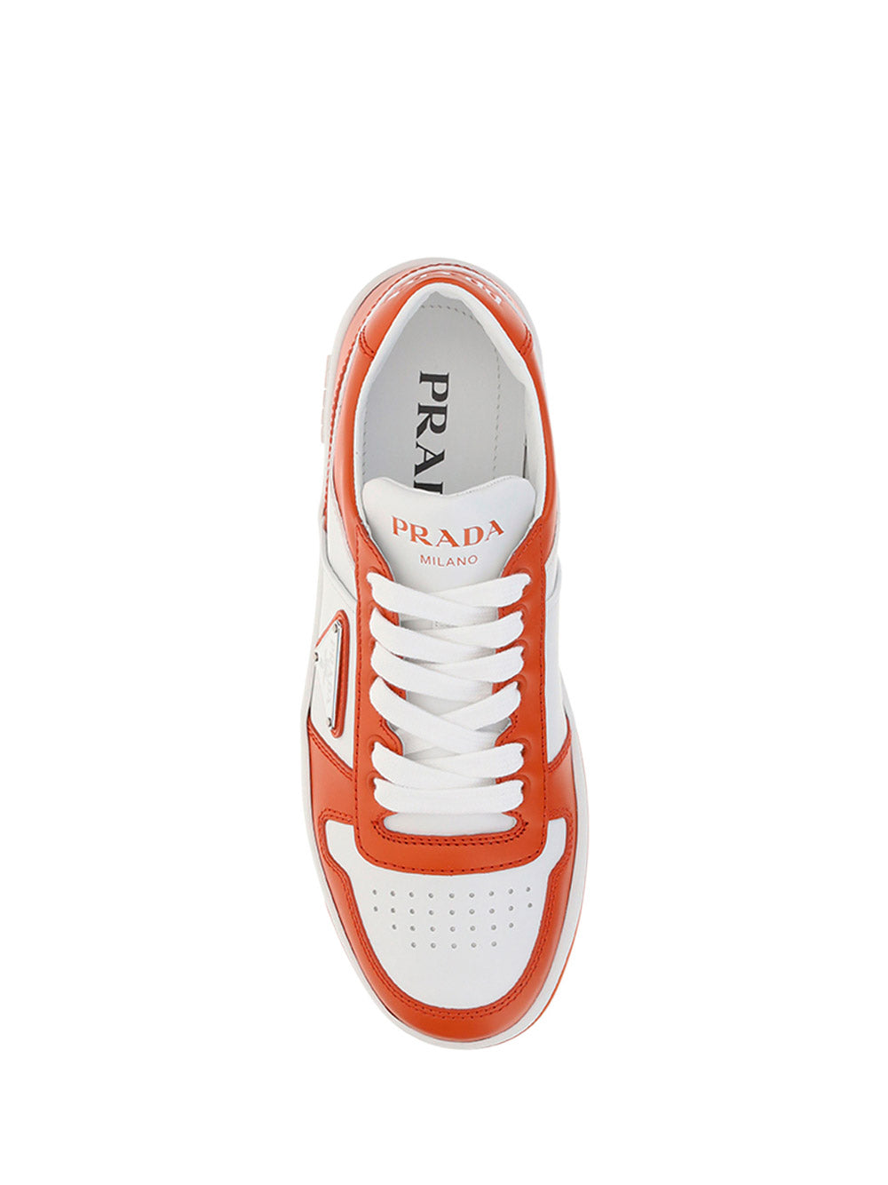 Downtown Leather Sneakers - Orange / White.