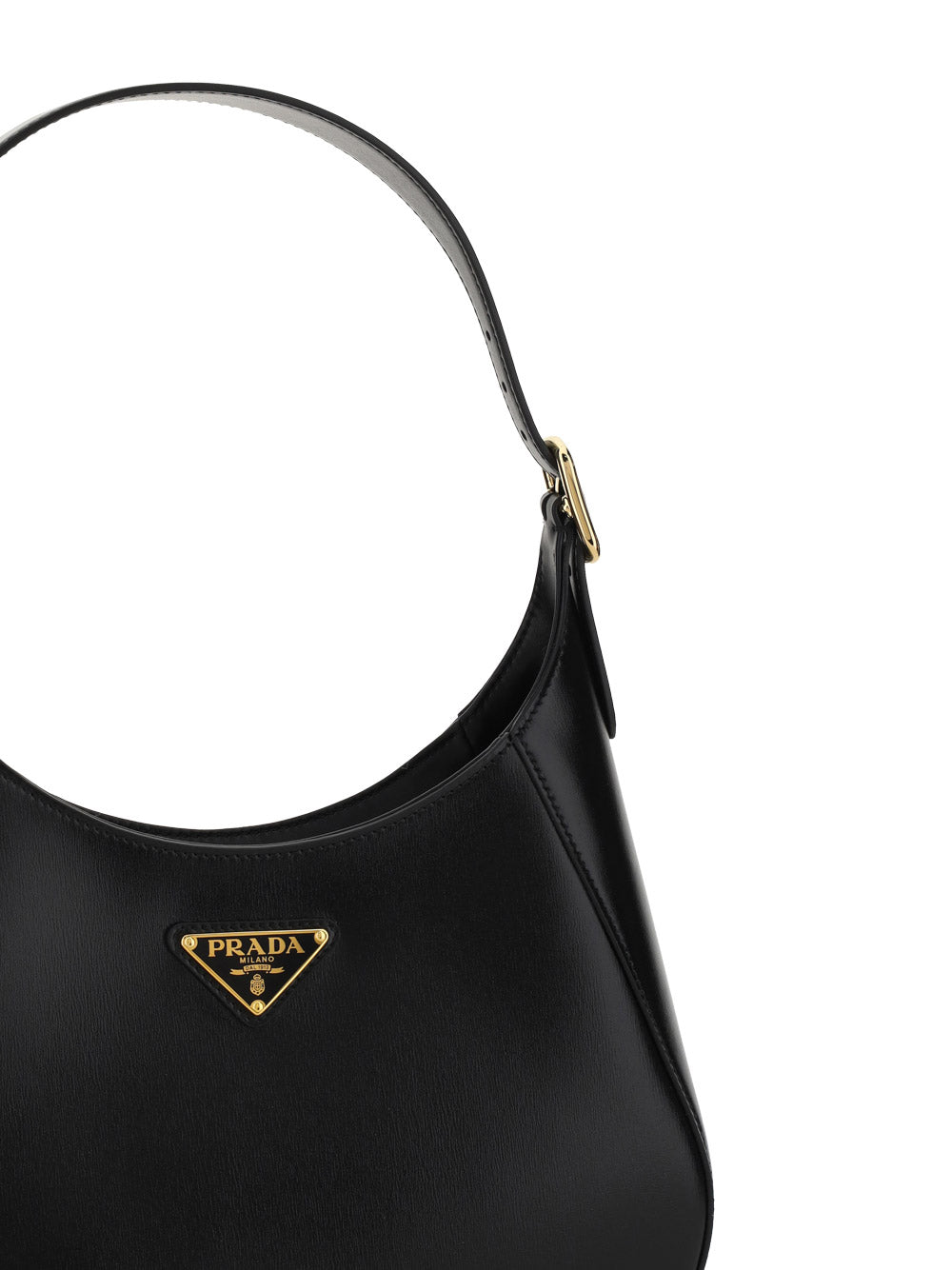 Shop Prada Arqué Leather Shoulder Bag