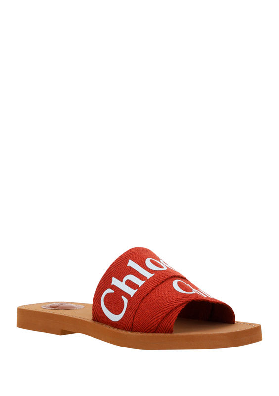 Woody Flat Mule - Terracotta Red