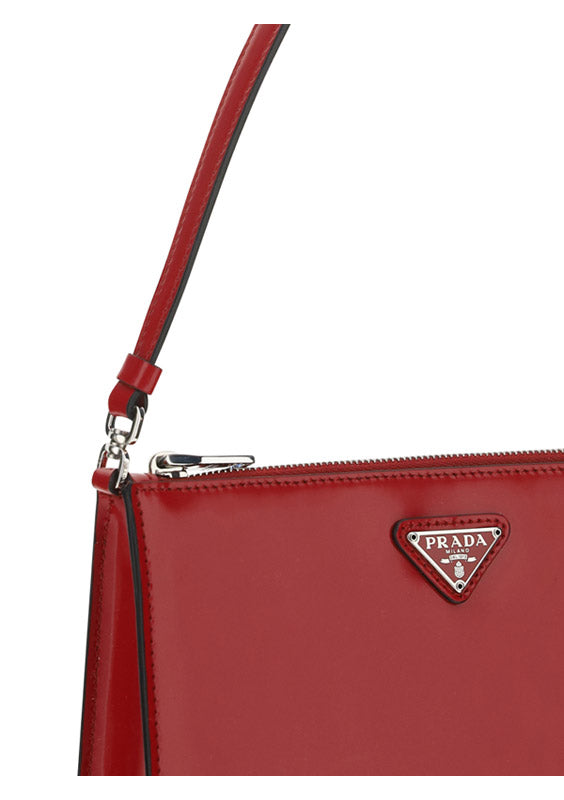 Brushed Leather Mini-Bag - Scarlet