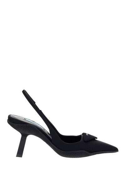 Re-Nylon Slingback Pumps - Black