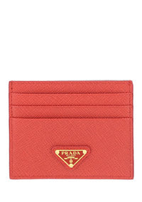 Saffiano Leather Card Holder - Fiery Red