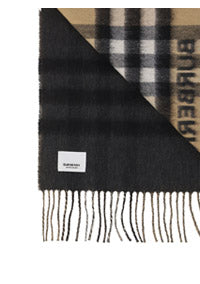 Contrast Check Cashmere Scarf - Archive Beige / Black