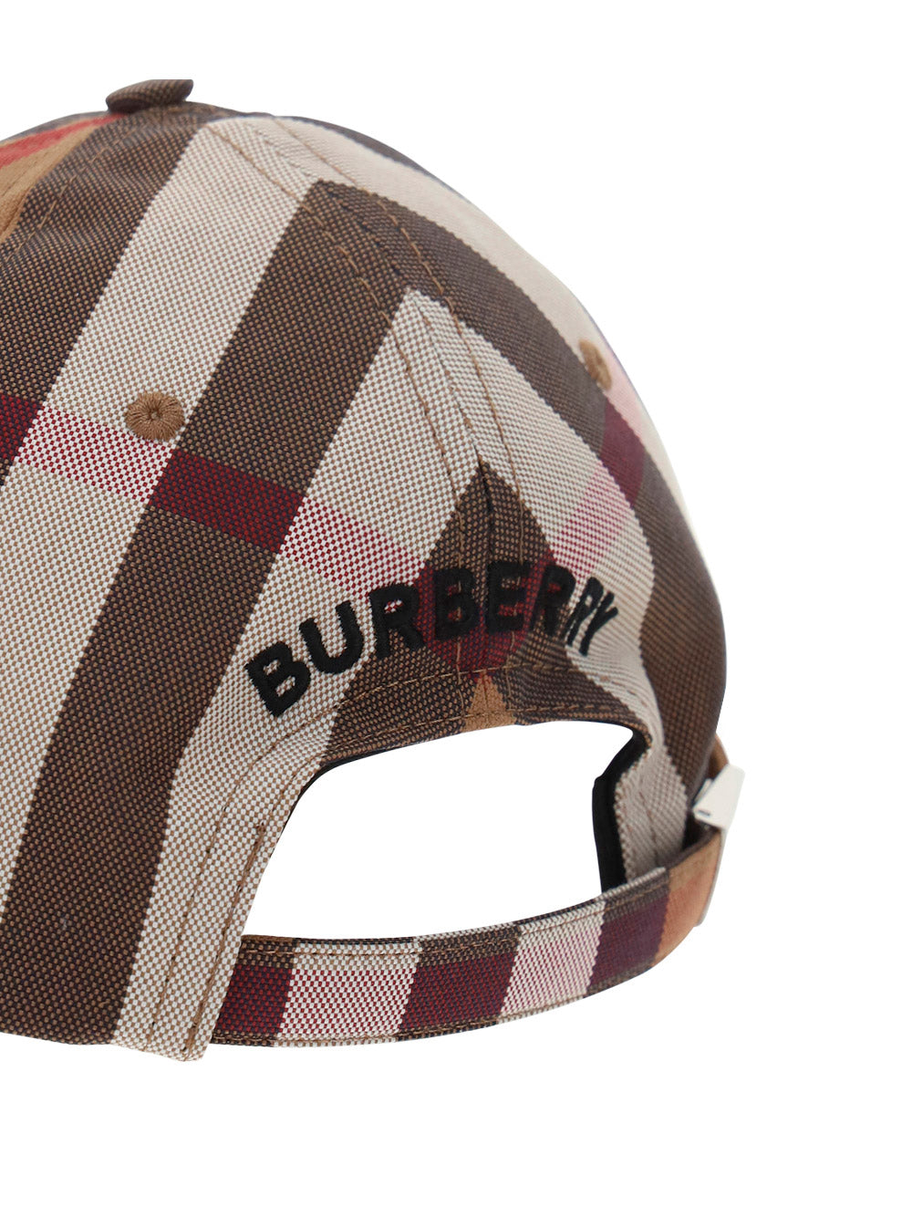 Logo Detail Check Cotton Baseball Cap - Birch Brown.