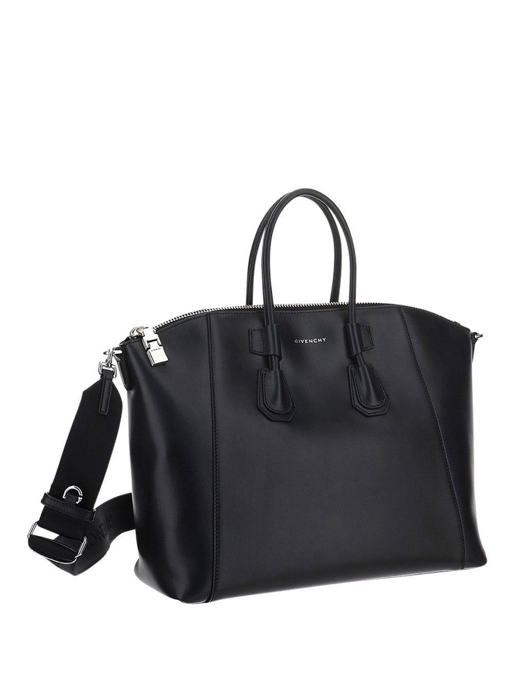 Small Antigona Sport Bag In Leather - Black