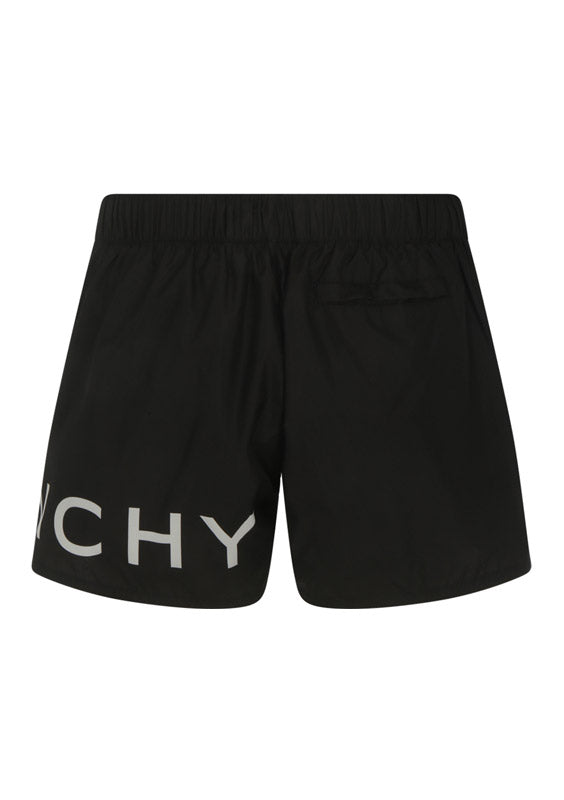 Straight-Leg Short-Length Logo-Print Swim Shorts - Black