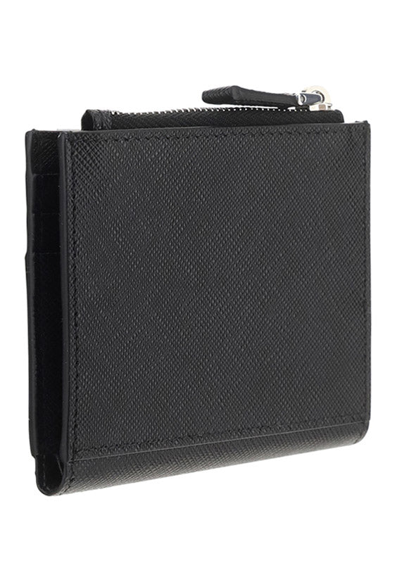 Saffiano Leather Card Holder- Black