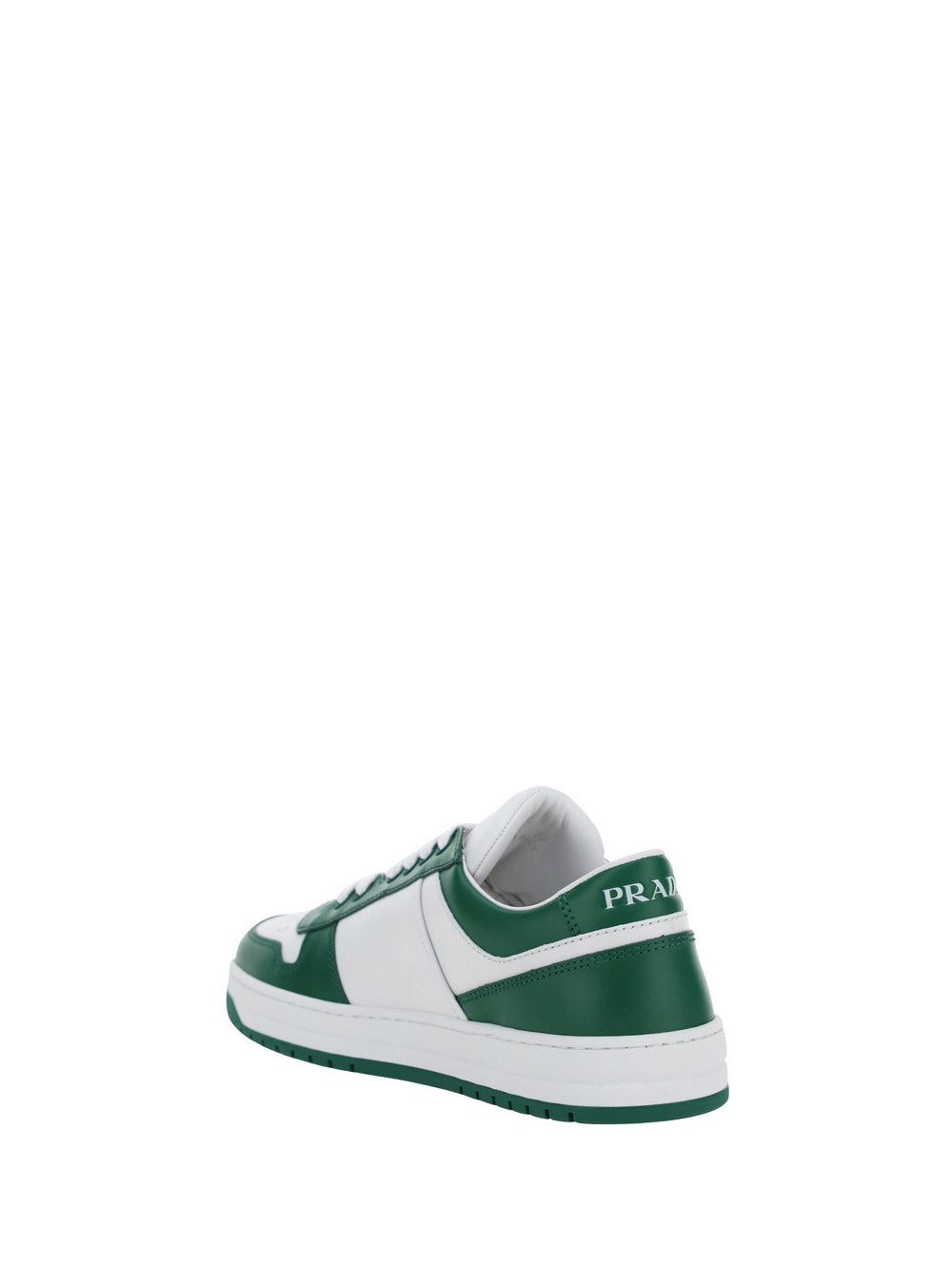 District Perforated Leather Sneakers - White / Green.