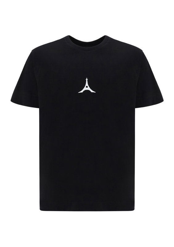 T-shirt in Embroidered Jersey - Black