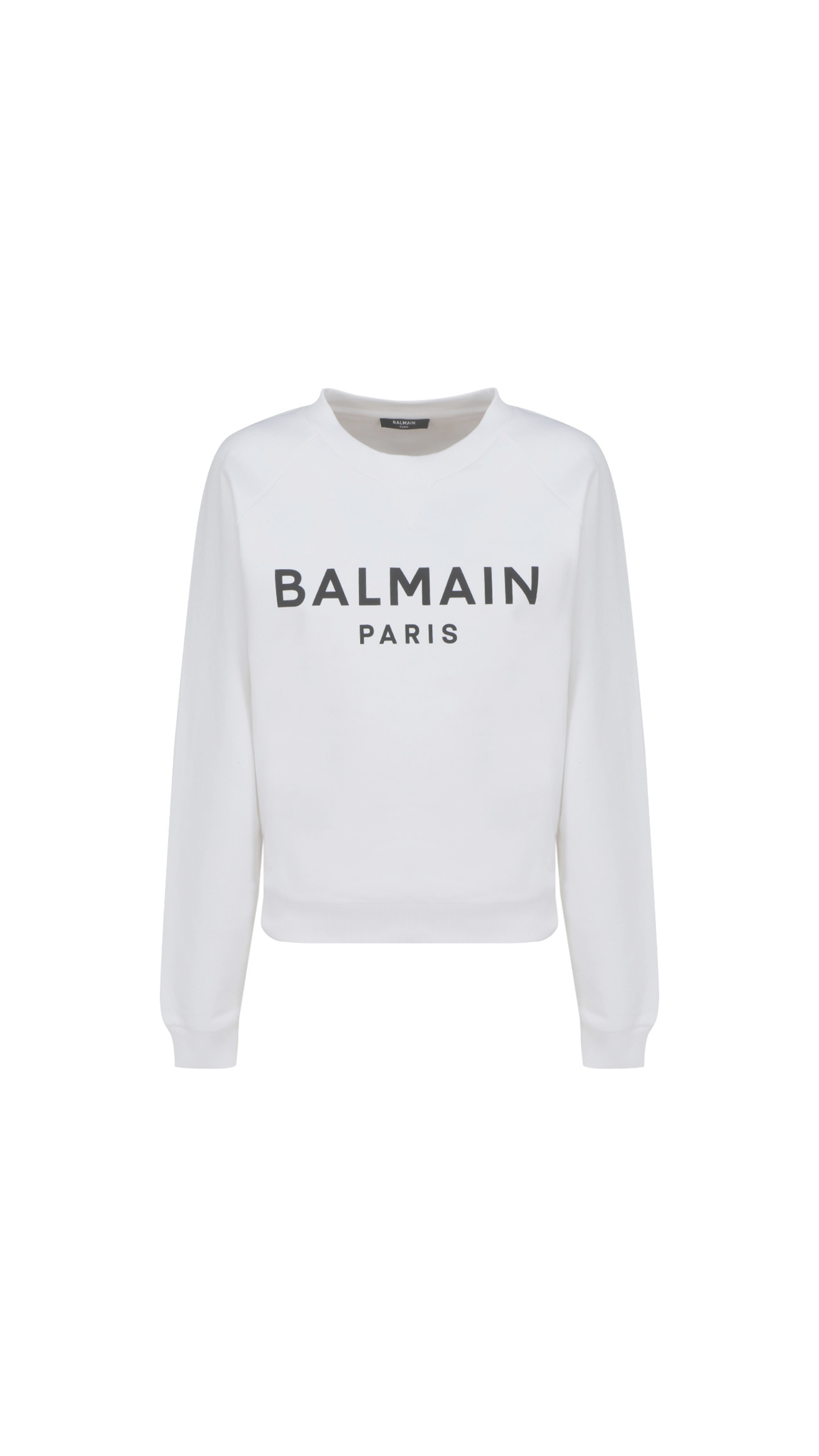 Cotton Sweatshirt with Logo Print - White