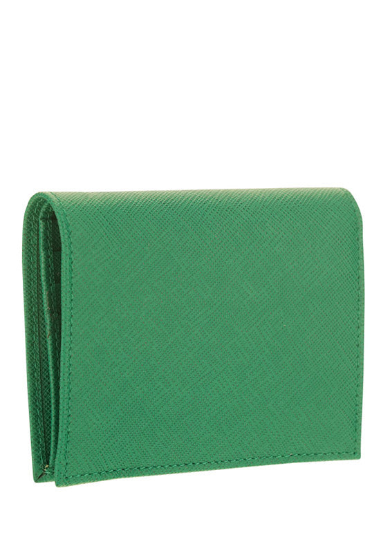 Small Saffiano Leather Wallet - Emerald