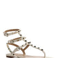 Rockstud Calfskin Flat Flip-Flop Sandal - Light Ivory